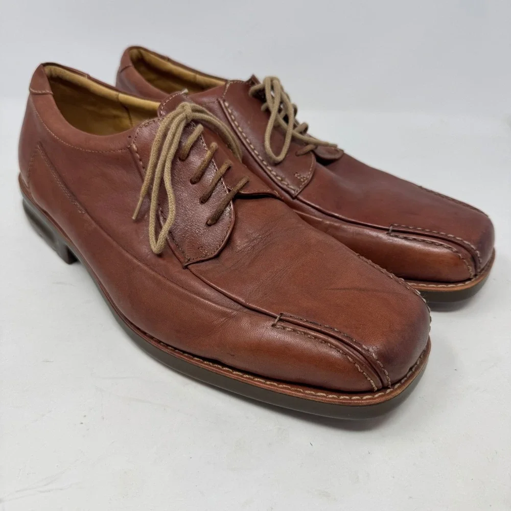 Sandro Moscoloni Vineyard Brown Leather Square Toe Anatomic Gel Oxford Mens 11 D